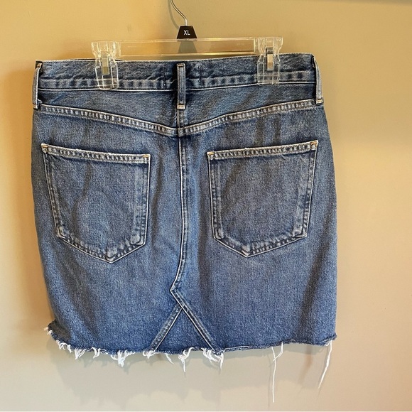 AGOLDE size 28 Buttonfly Distressed Denim Skirt - Picture 2 of 6